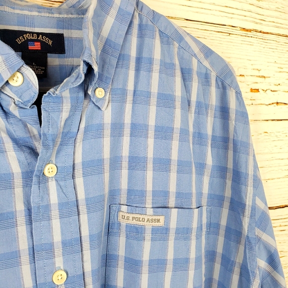 US Polo Assn Plaid Short Sleeve Shirt - Picture 3 of 5